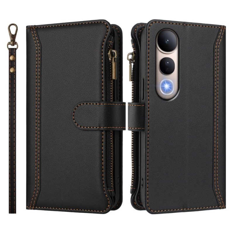 Läderfodral Vivo V50 Lite 5g Telefonfodral Plånbok Med 9 Kortfack