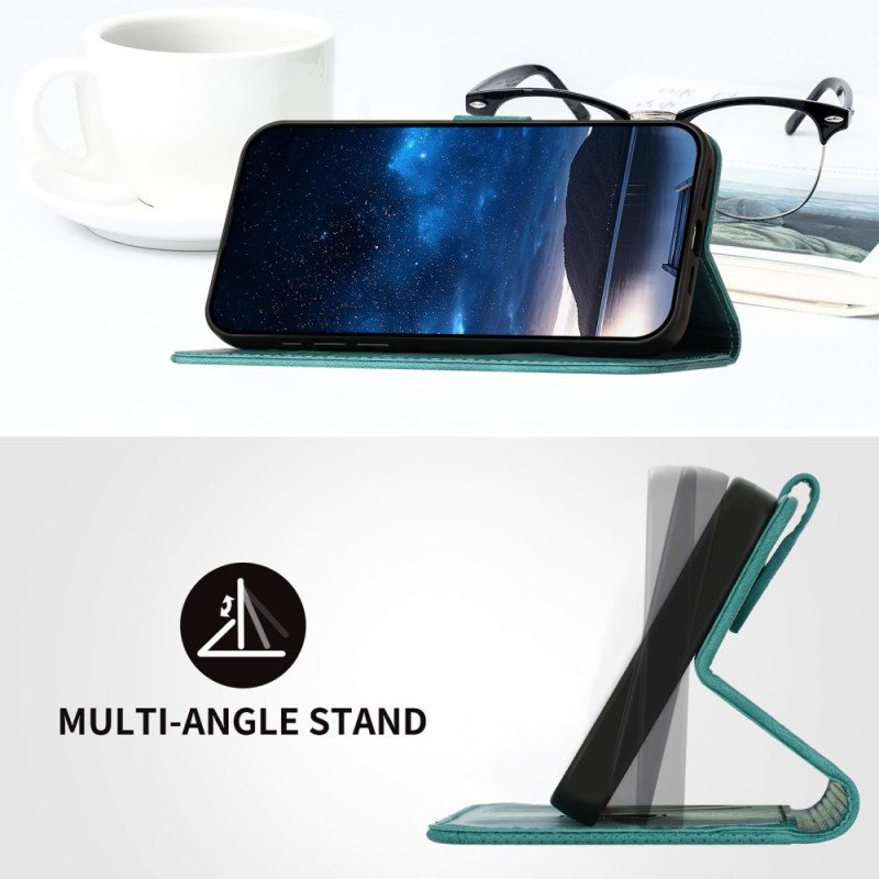 Läderskal Fodral Vivo V50 Lite 5g Geometrisk Armbandsdesign