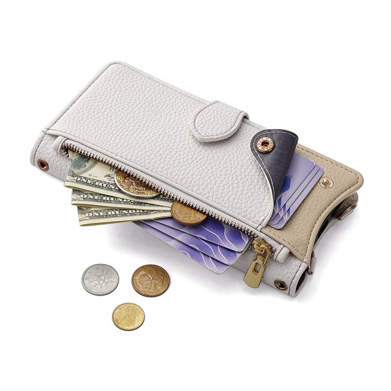 Vivo V50 Lite 5g Axelplånbok Med Spegel Och Kedja