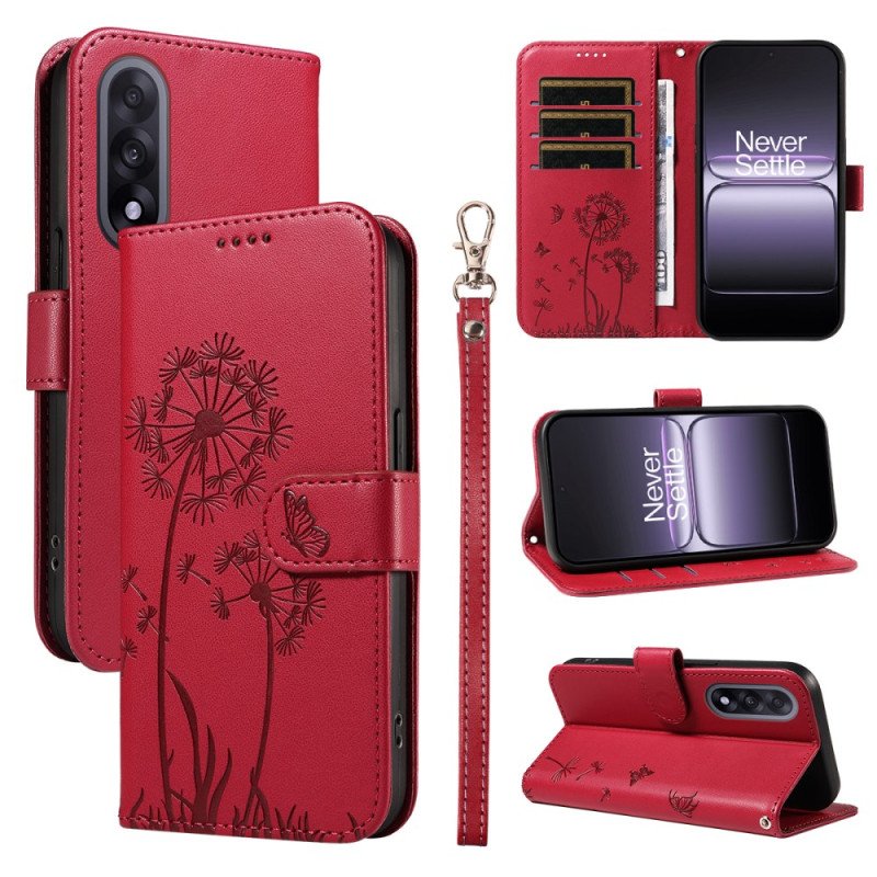 Fodral Oneplus Nord 5 Maskrosor Med Remmar