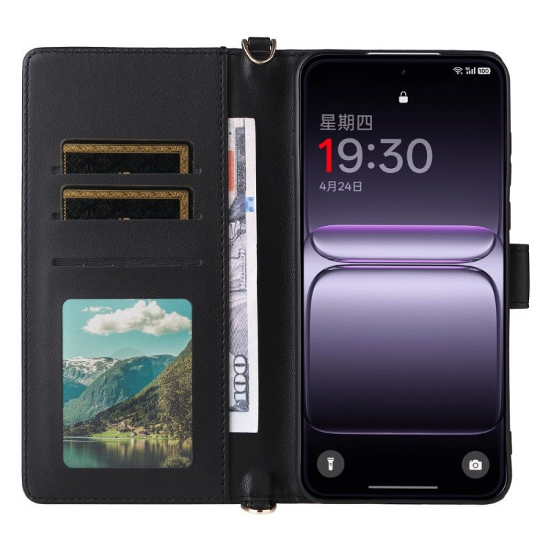 Läderfodral Oneplus Nord 5 Telefonfodral Vadderad Med Axelrem