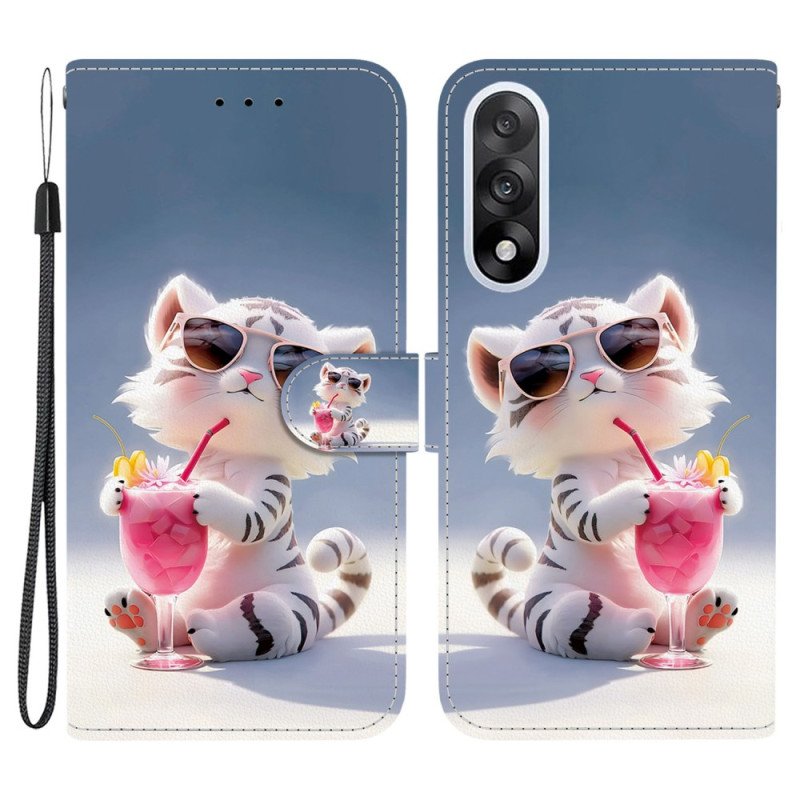 Läderskal Fodral Oneplus Nord 5 Tecknad Tiger