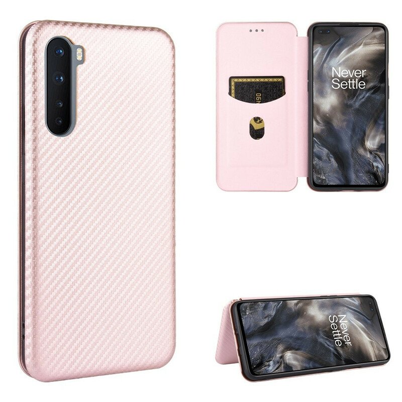 Folio-fodral OnePlus Nord Läderfodral Färgad Kolsilikon