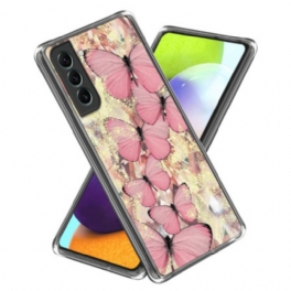 Skal För Samsung Galaxy S24 Plus 5g Rosa Fjärilar