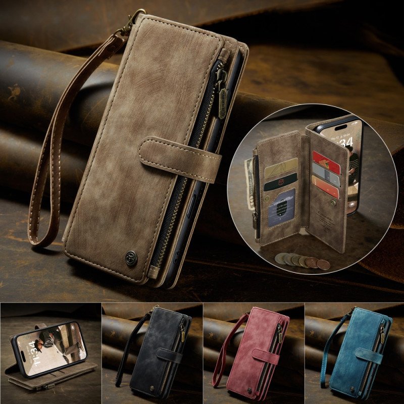 Läderfodral iPhone 17 Telefonfodral Plånbok Med 10 Kortfack