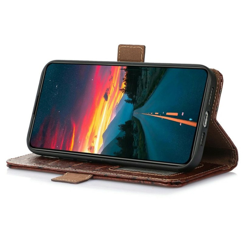 Läderfodral iPhone 17 Telefonfodral Rfid-blockerande Läder Med Strutstextur