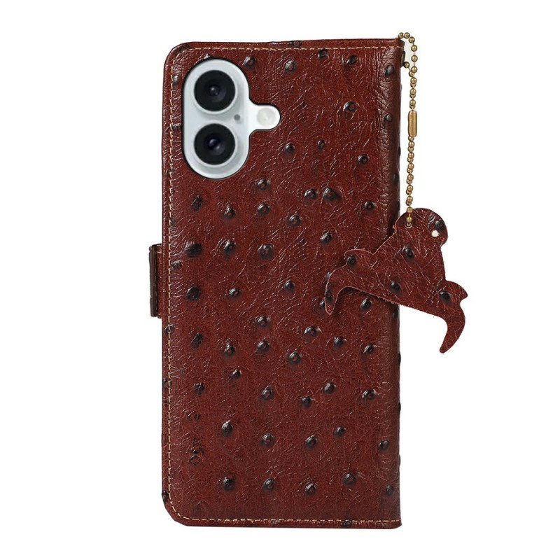 Läderfodral iPhone 17 Telefonfodral Rfid-blockerande Läder Med Strutstextur