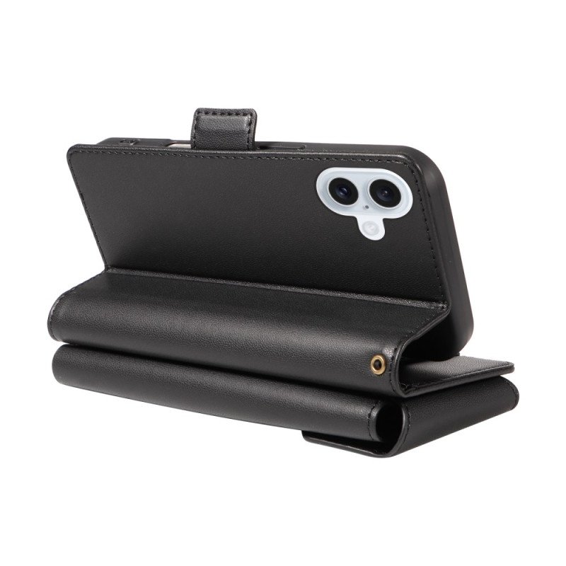 Läderskal Fodral iPhone 17 Flera Kortfack Och Handledsrem