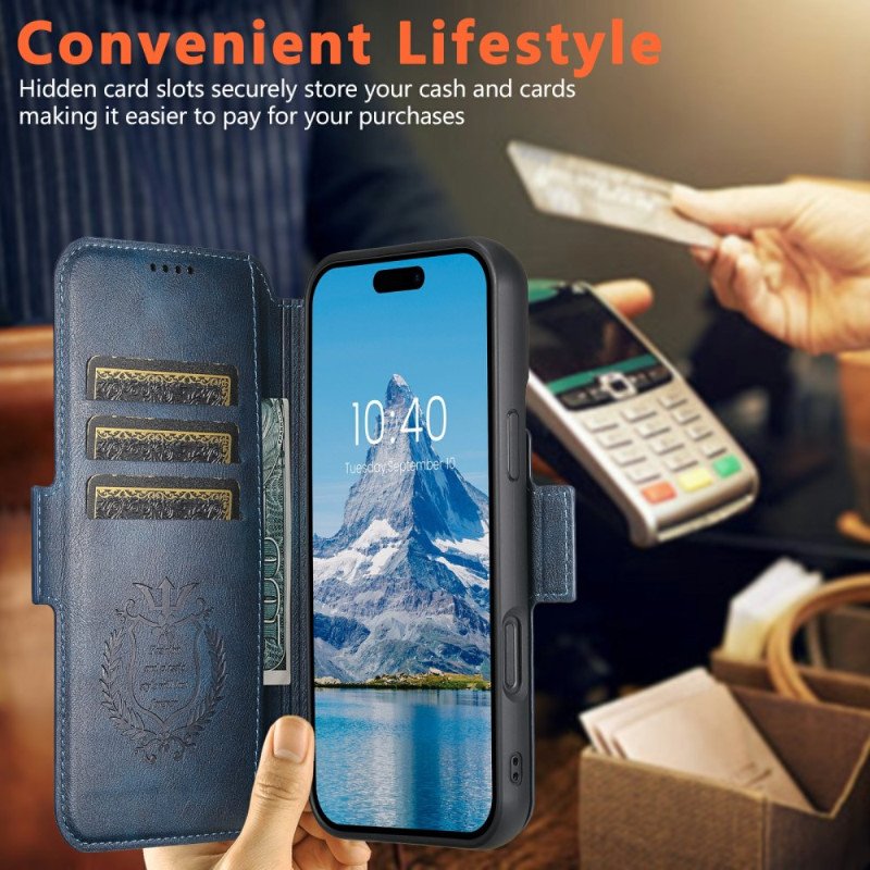 Läderskal Fodral iPhone 17 Magsafe Tvåfärgat Texturerat Läder