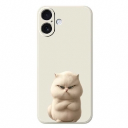 Skal iPhone 17 Flytande Silikon Angry Cat