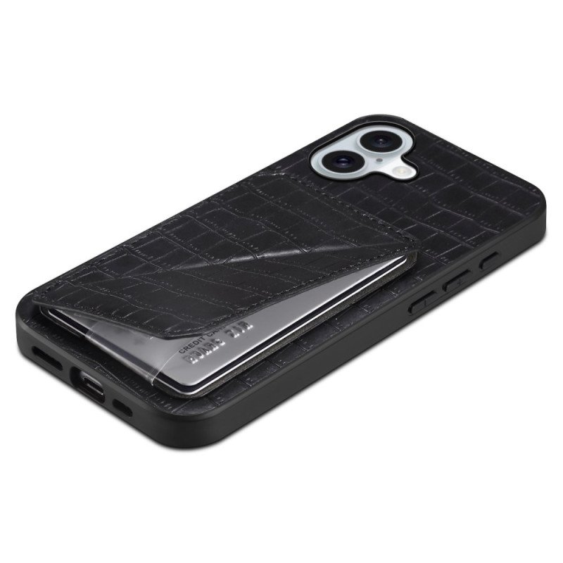 Skal iPhone 17 Korthållare Med Krokodileffekt