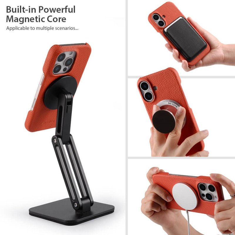 Skal iPhone 17 Telefonfodral Kompatibel Med Magsafe-läder Och Mikrofiber