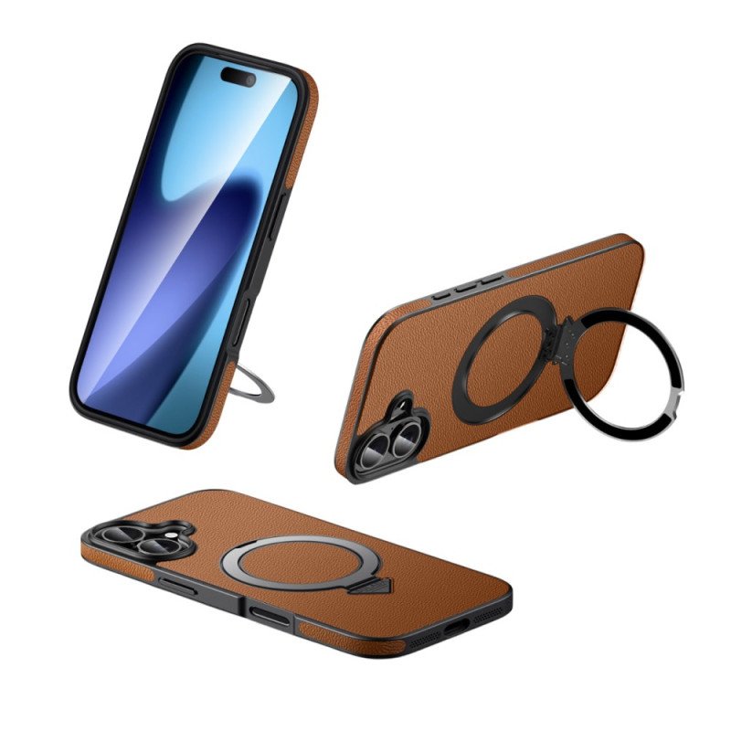 Skal iPhone 17 Telefonfodral Magsafe Kompatibel Med Läder Med Stativ