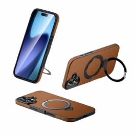 Skal iPhone 17 Telefonfodral Magsafe Kompatibel Med Läder Med Stativ
