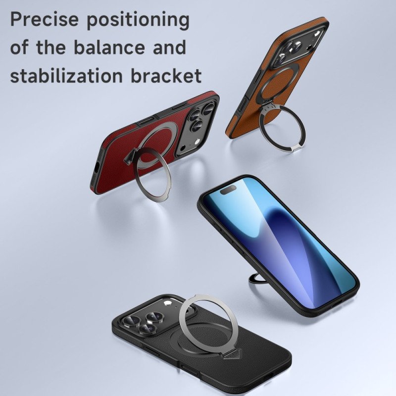 Skal iPhone 17 Telefonfodral Magsafe Kompatibel Med Läder Med Stativ
