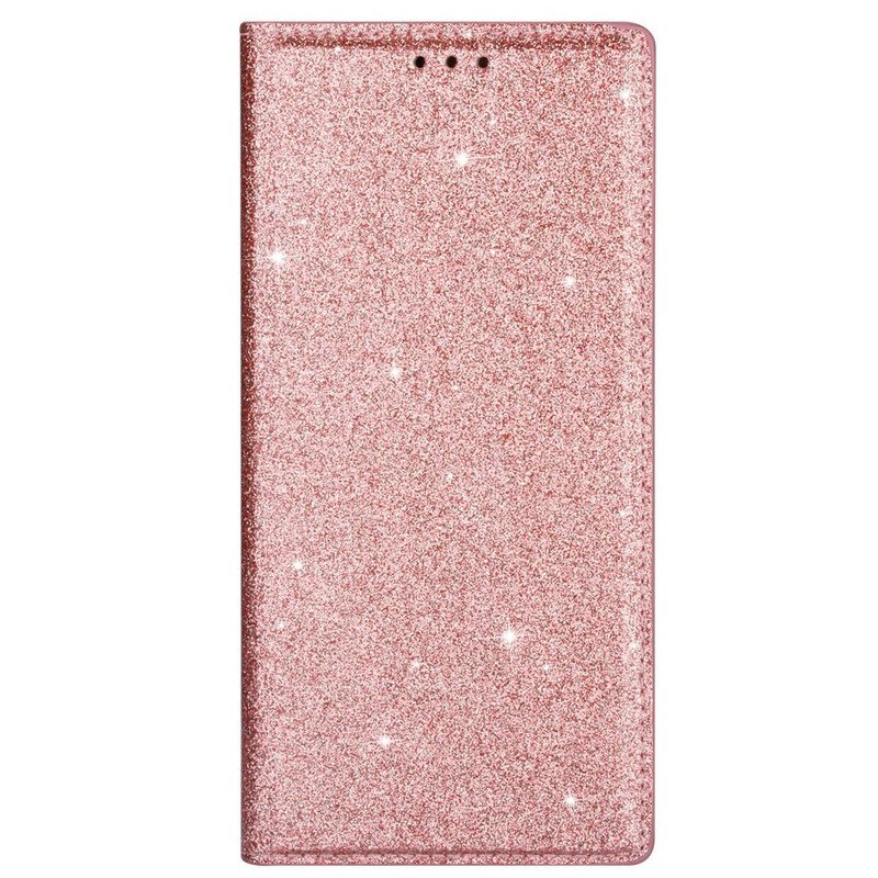 Folio-fodral Samsung Galaxy S20 Läderfodral Paljettstil
