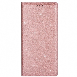 Folio-fodral Samsung Galaxy S20 Läderfodral Paljettstil