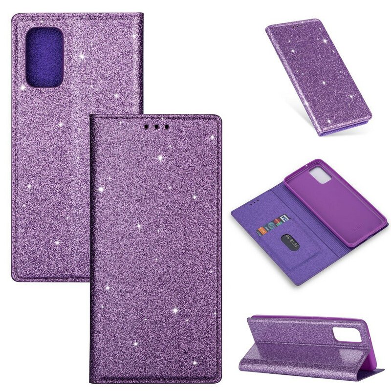 Folio-fodral Samsung Galaxy S20 Läderfodral Paljettstil