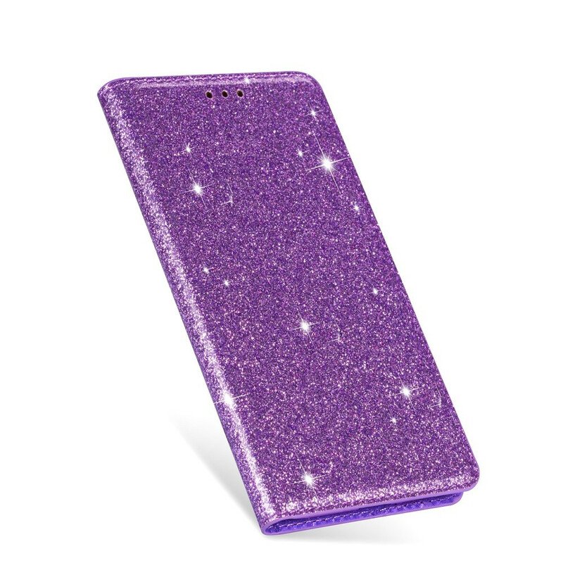 Folio-fodral Samsung Galaxy S20 Läderfodral Paljettstil