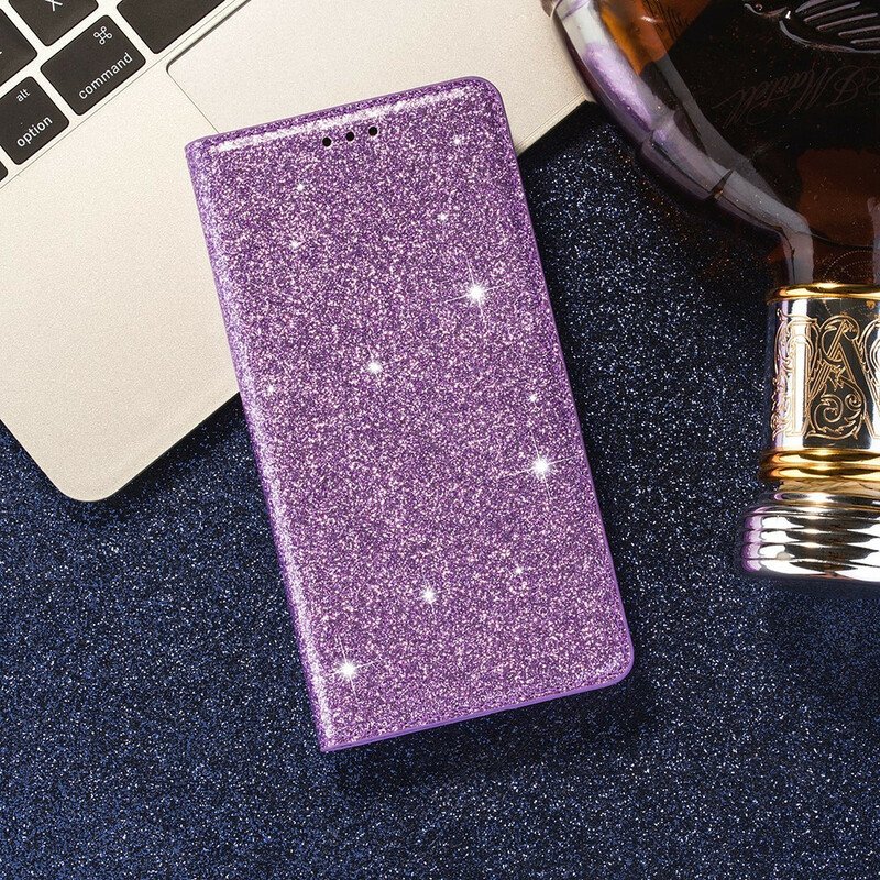 Folio-fodral Samsung Galaxy S20 Läderfodral Paljettstil