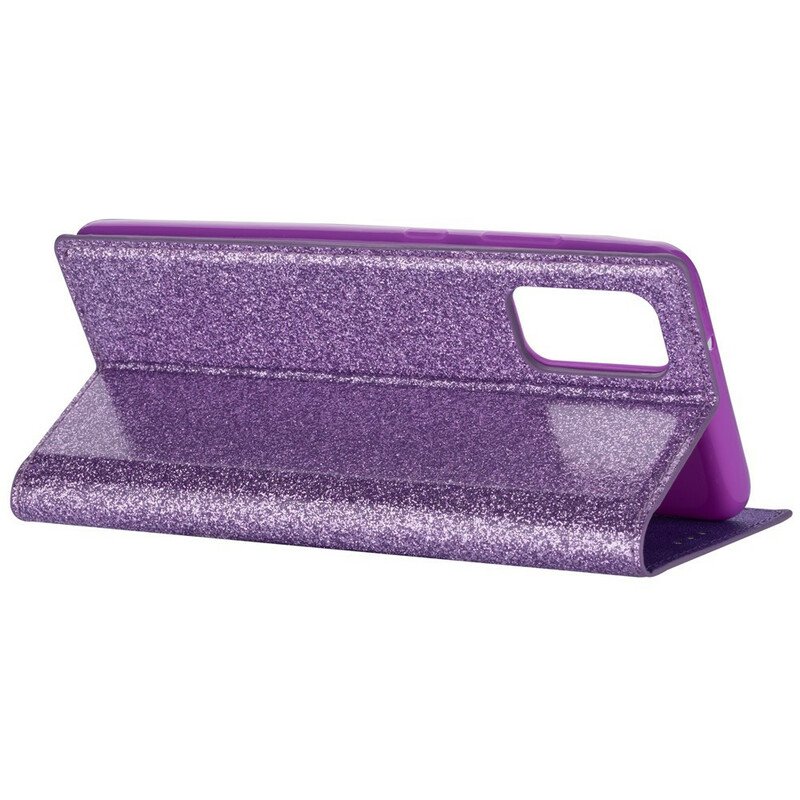 Folio-fodral Samsung Galaxy S20 Läderfodral Paljettstil