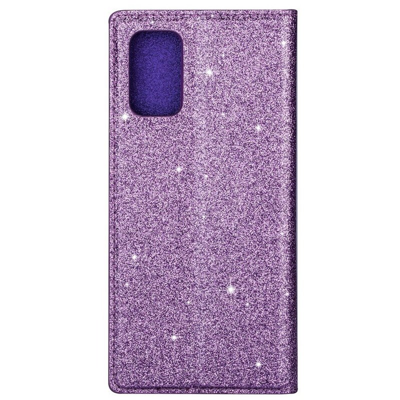 Folio-fodral Samsung Galaxy S20 Läderfodral Paljettstil