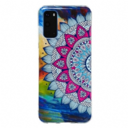 Mobilskal Samsung Galaxy S20 Fluorescerande Färgglada Mandala
