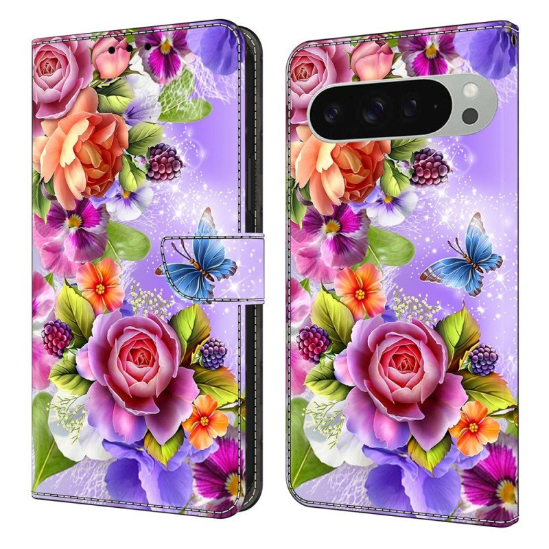 Fodral Google Pixel 10 Pro Xl Färgglada Blommor