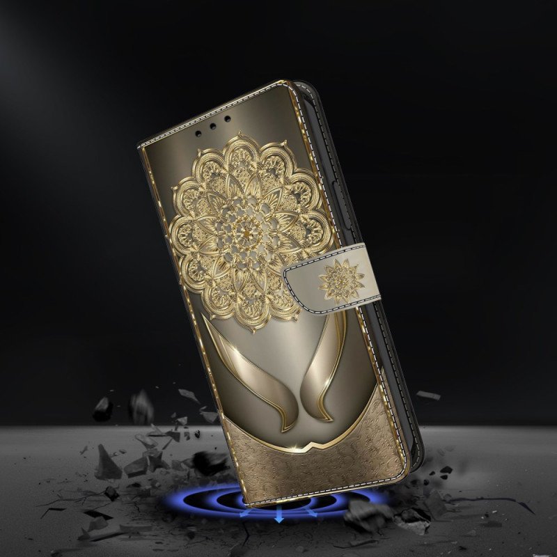 Fodral Google Pixel 10 Pro Xl Guldfärgat Blommönster