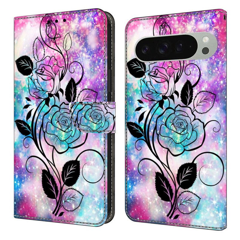 Fodral Google Pixel 10 Pro Xl Rosa Och Blått Mönster