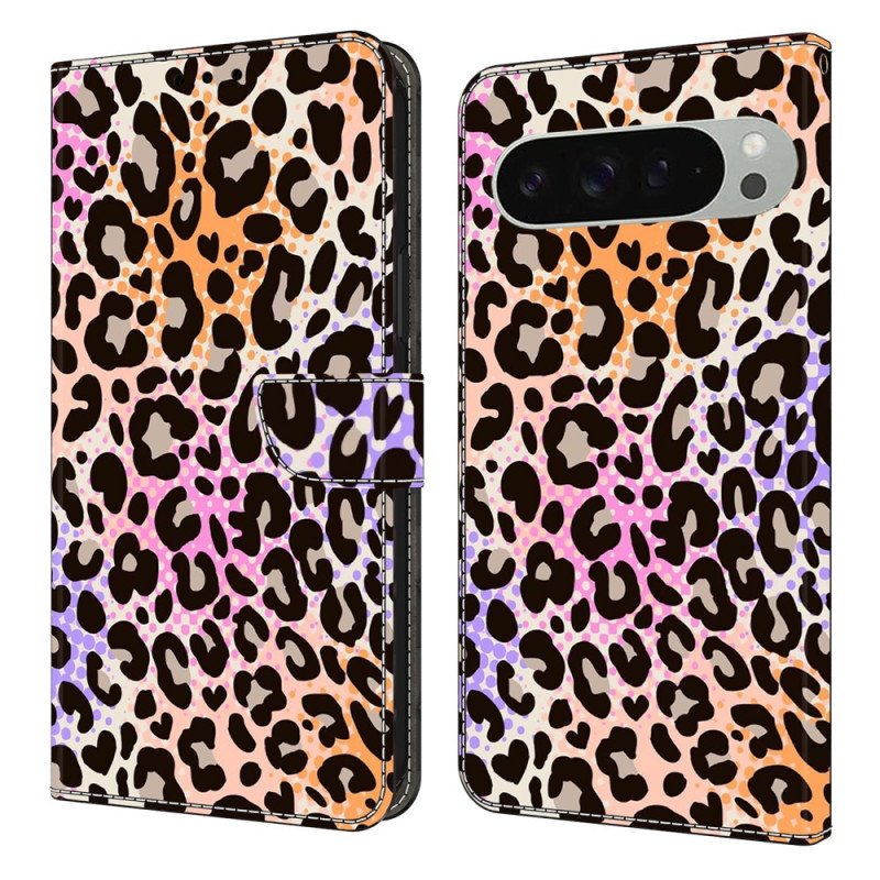 Läderfodral Google Pixel 10 Pro Xl Telefonfodral Leopardmönster