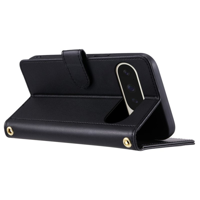 Läderfodral Google Pixel 10 Pro Xl Telefonfodral Quiltad Design Med Rem Och Axelrem