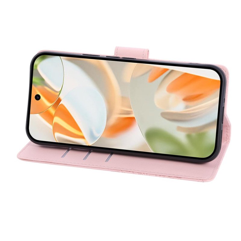 Läderfodral Google Pixel 10 Pro Xl Telefonfodral Rosmönster