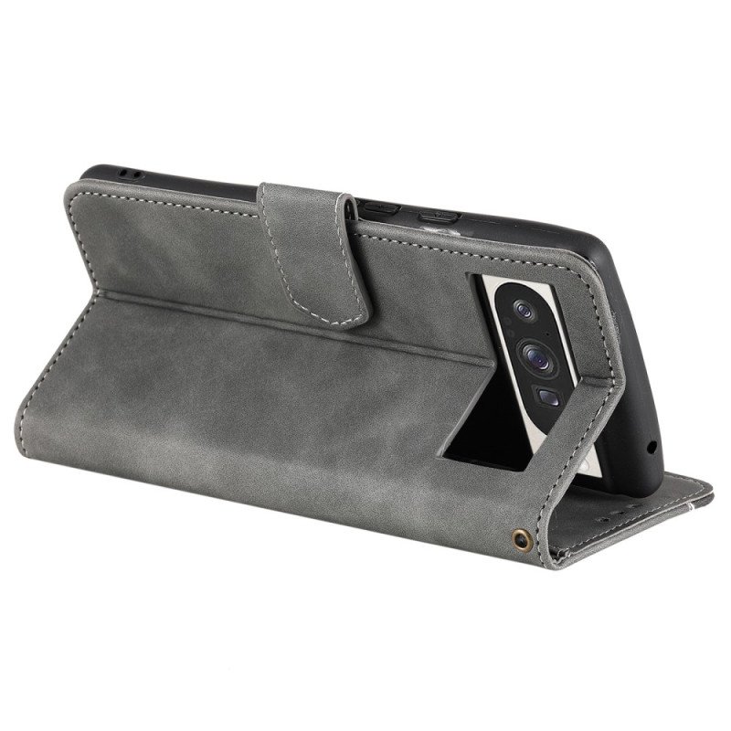 Läderskal Fodral Google Pixel 10 Pro Xl Tvåfärgad Med Rem