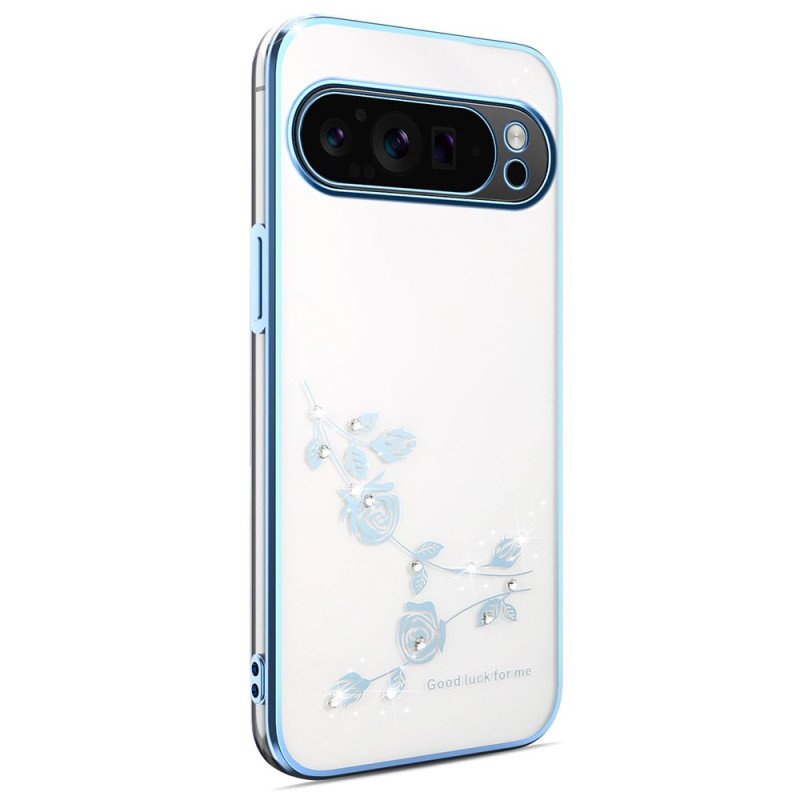 Skal Google Pixel 10 Pro Xl Telefonfodral Blomdekorationer Och Strass