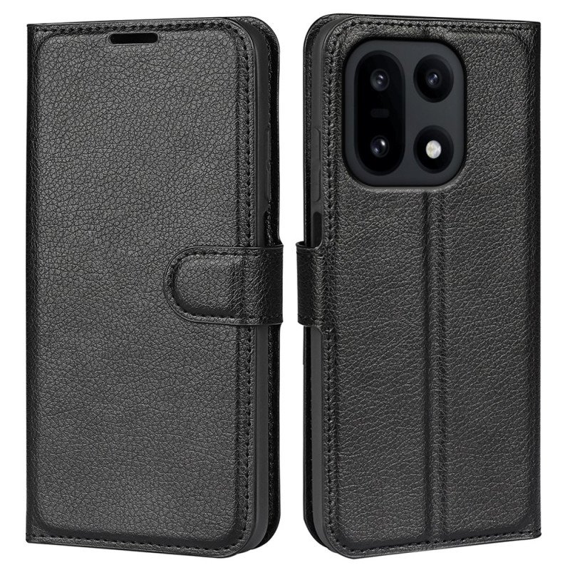 Läderfodral Oneplus 15 Telefonfodral Litchi-imitationsläder