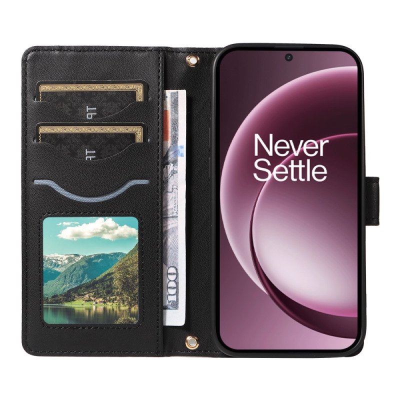 Läderfodral Oneplus 15 Telefonfodral Quiltad Med Axelrem Och Rem