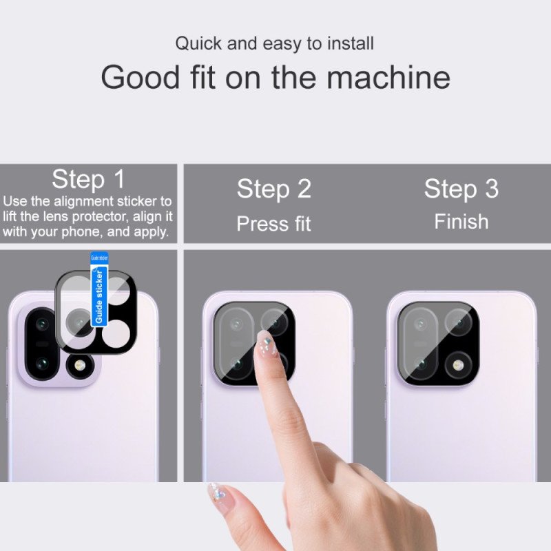 Linsskydd I Härdat Glas För Oneplus 15 (svart Version) Imak