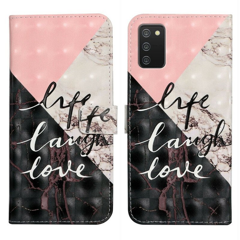 Folio-fodral Samsung Galaxy A02s Livet Skratt Kärlek