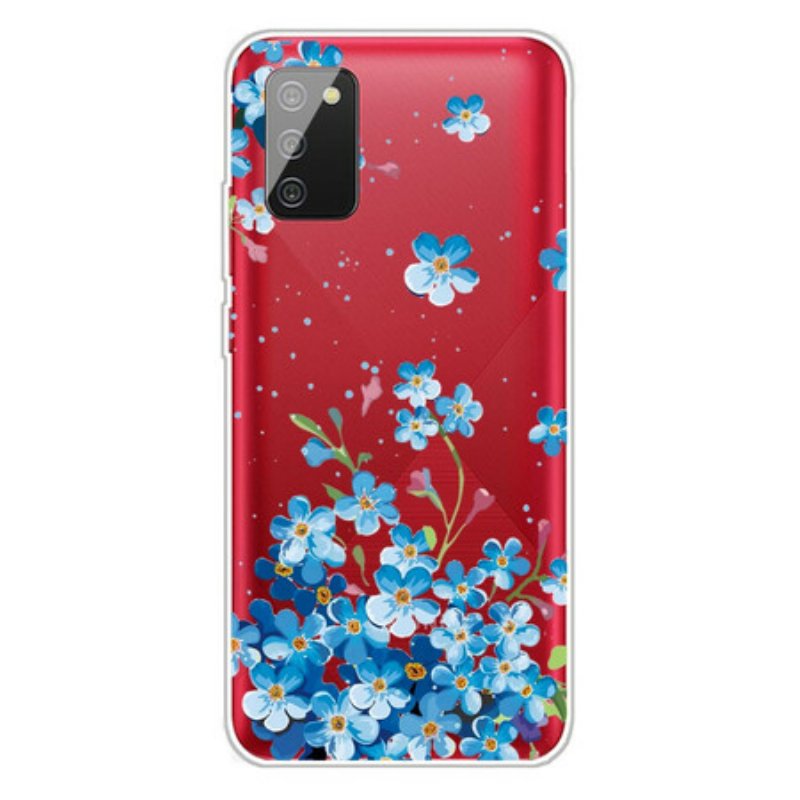 Skal Samsung Galaxy A02s Blå Blommor