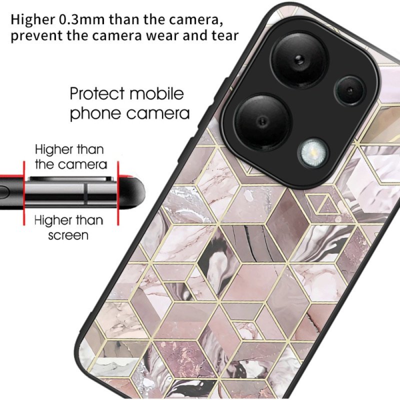 Skal För Xiaomi Redmi Note 13 Pro 4g Block Marmor Härdat Glas