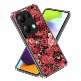 Skal Xiaomi Redmi Note 13 Pro 4g Röda Och Rosa Blommor