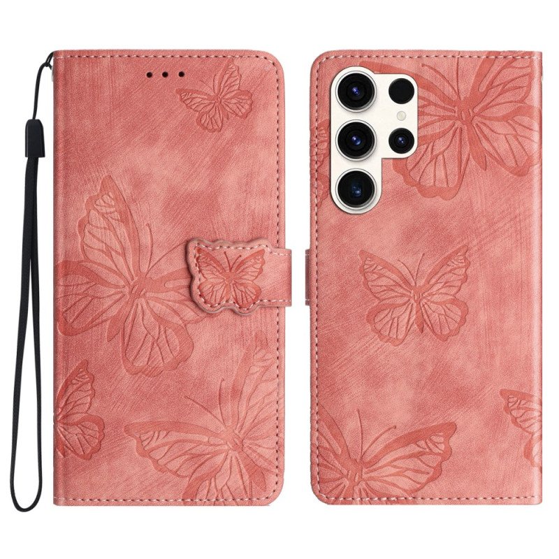 Fodral Samsung Galaxy S25 Ultra 5g Fjärilar I Mockaeffekt