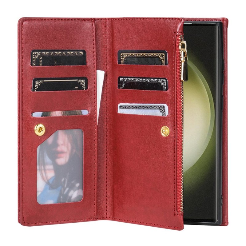 Fodral Samsung Galaxy S25 Ultra 5g Quiltad Plånbok Med Axelrem