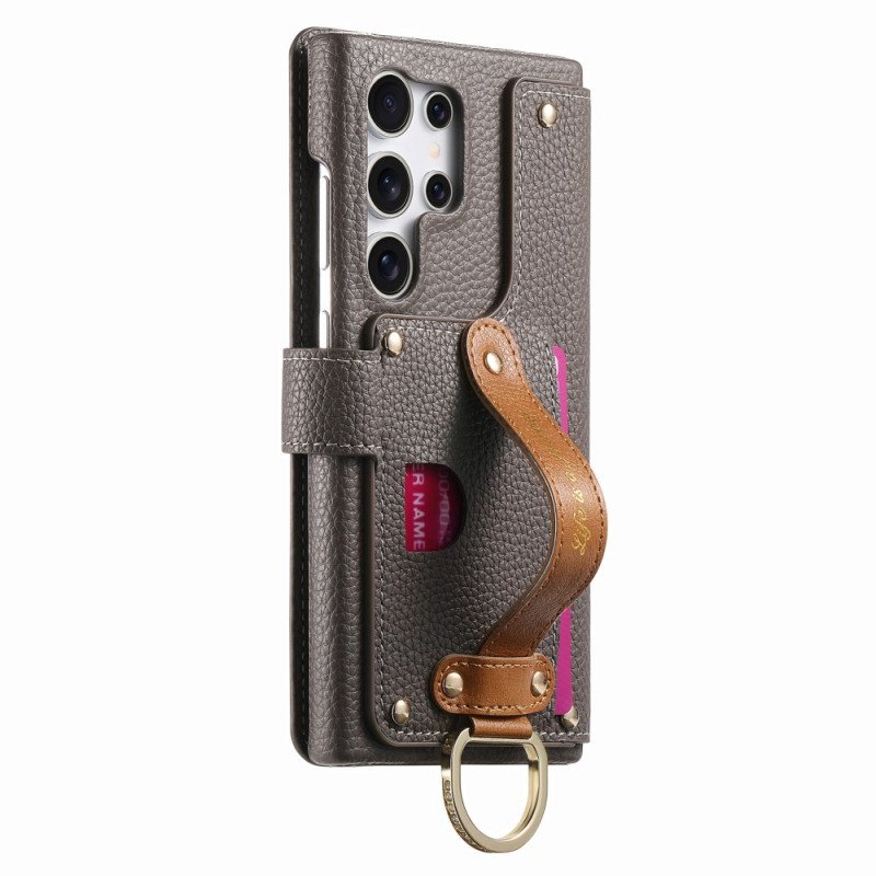 Fodral Samsung Galaxy S25 Ultra 5g Rfid-skyddad Plånbok Med Påse Och Ringhållare