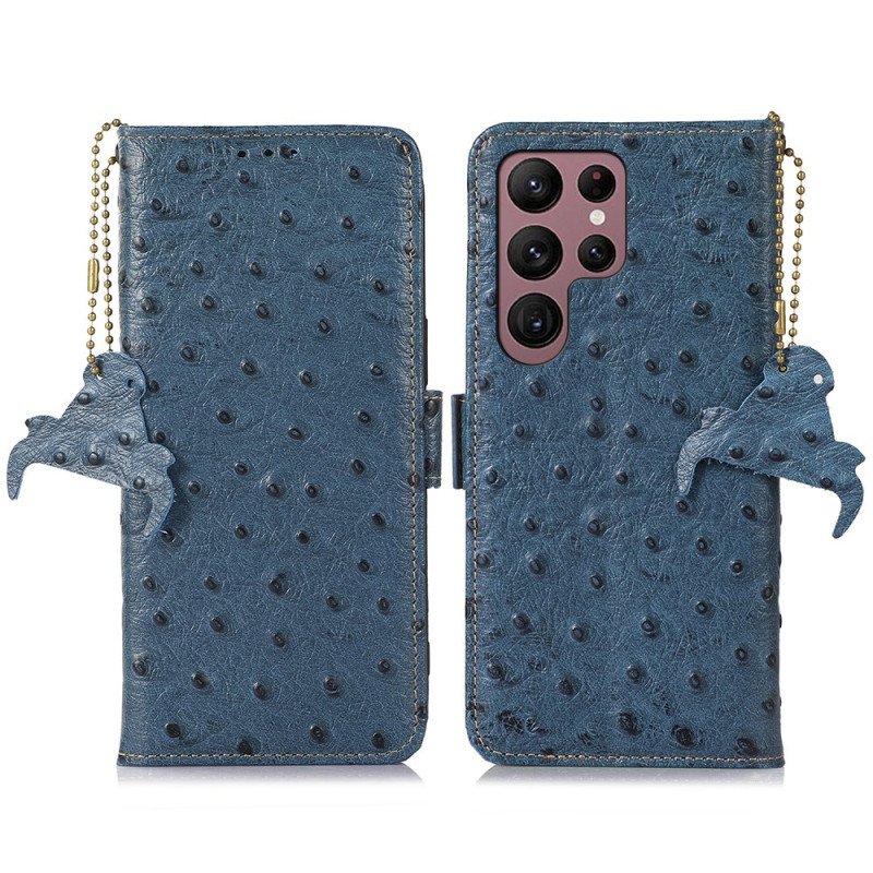 Läderfodral Samsung Galaxy S25 Ultra 5g Telefonfodral Äkta Läder Med Rfid-blockering