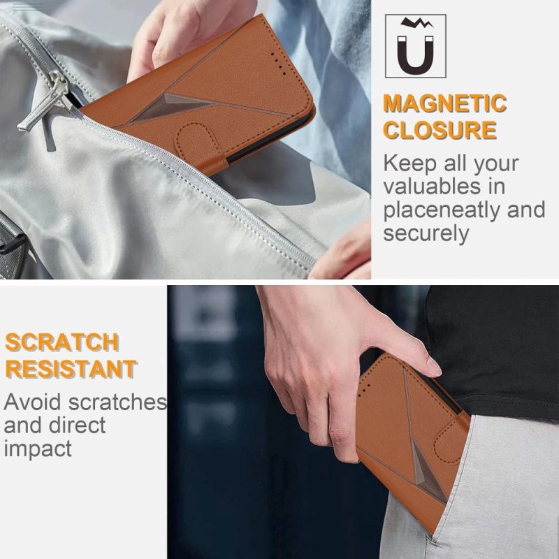 Läderfodral Samsung Galaxy S25 Ultra 5g Telefonfodral Triangulärt Mönster