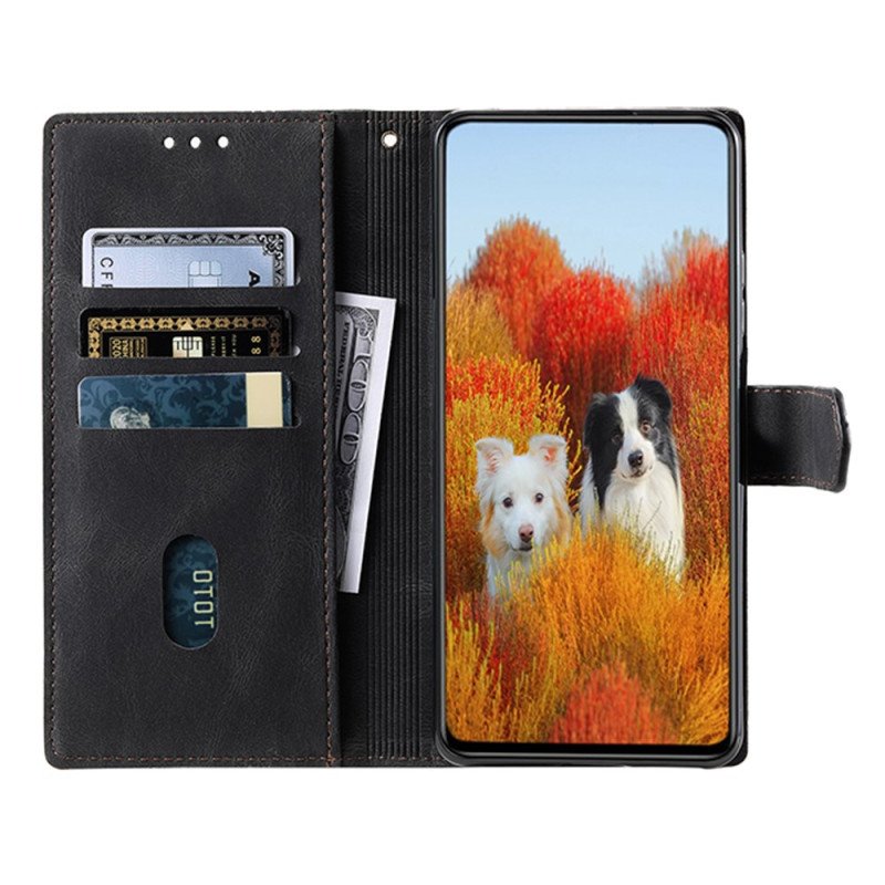 Läderfodral Samsung Galaxy S25 Ultra 5g Telefonfodral Tvåfärgad Rfid-plånbok I Mockastil Med Rem