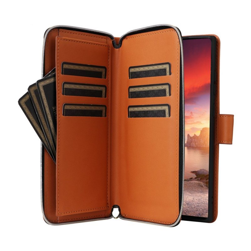 Läderskal Fodral Samsung Galaxy S25 Ultra 5g 9 Kortfack Med Rem