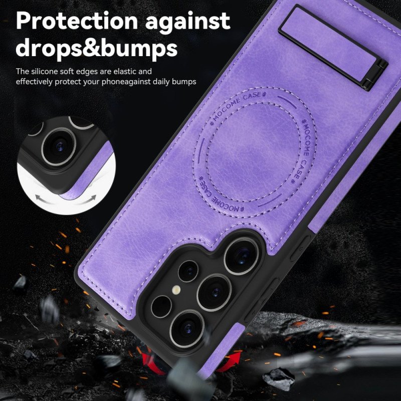 Skal För Samsung Galaxy S25 Ultra 5g Lädereffekt Kompatibel Med Magsafe